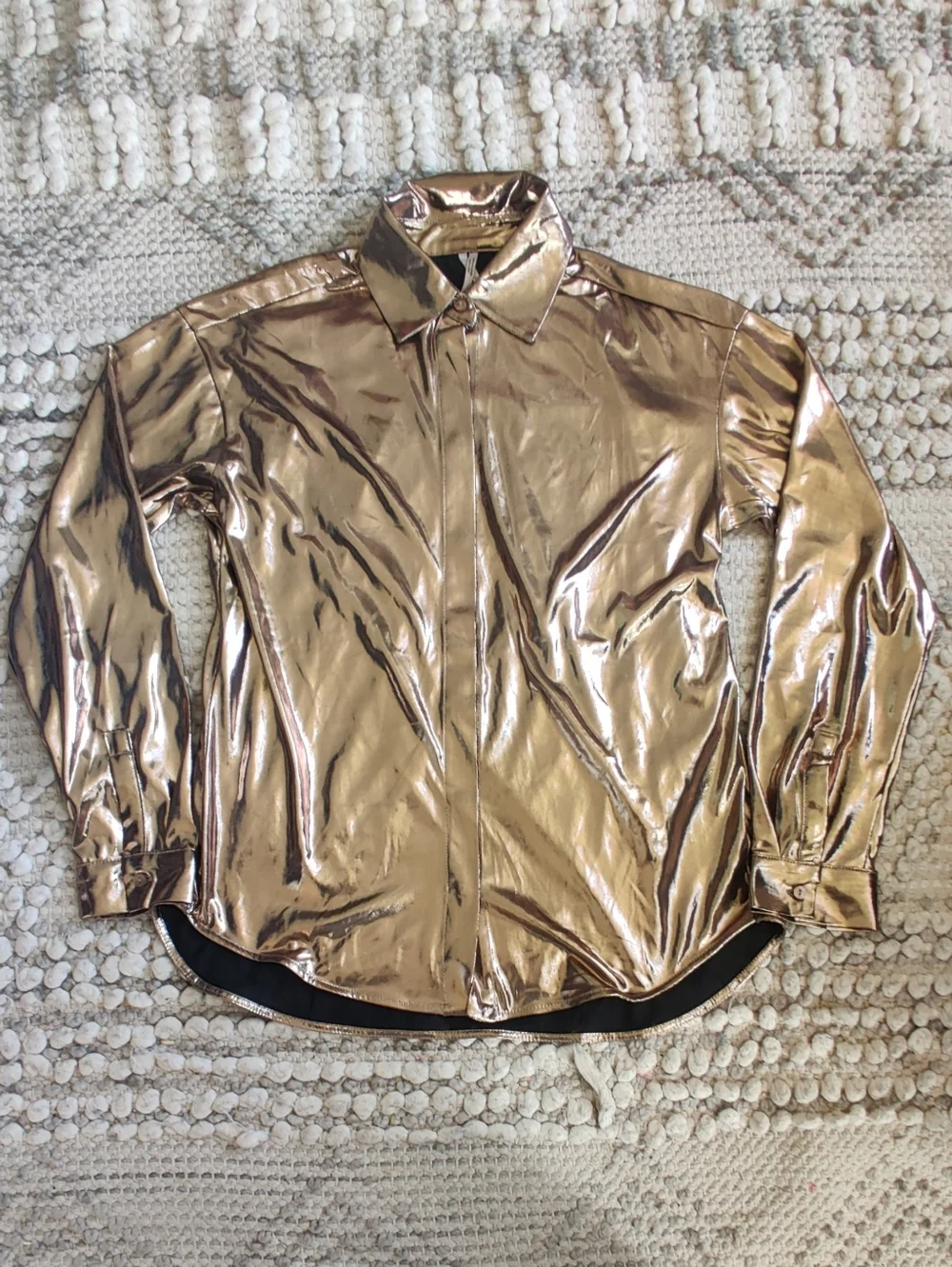 By Anthropologie Shine Shirt In Gold Size Small - Picture 4 of 7